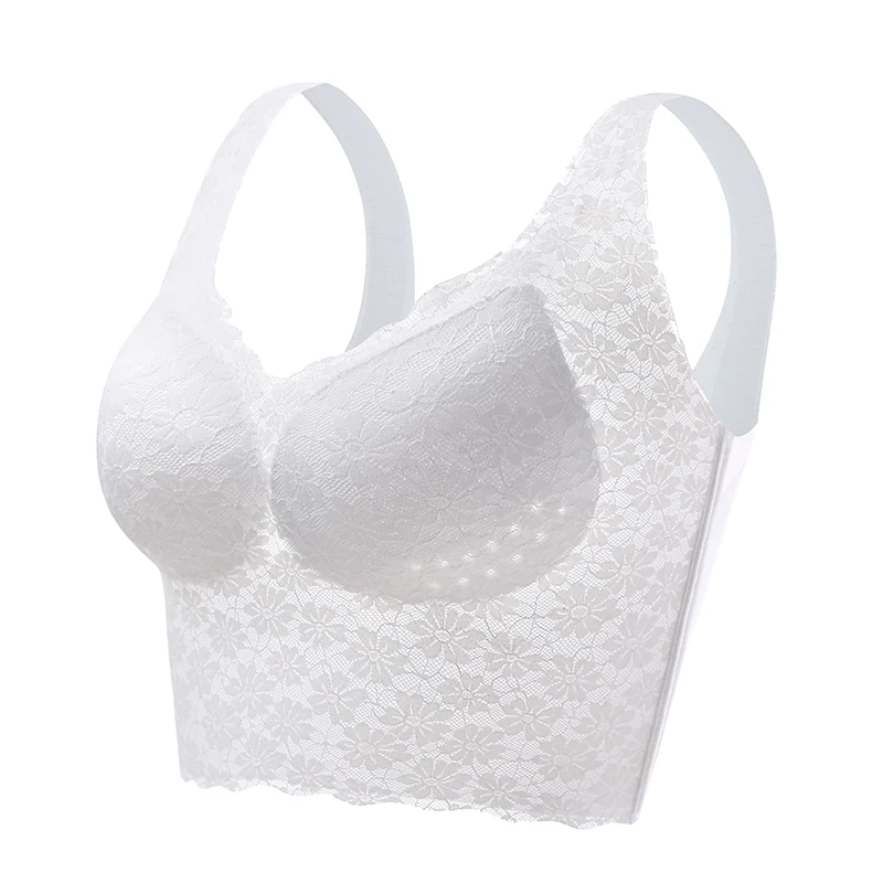 Seamless Lace Underwear Push Up Vest Bra Plus Size M-7XL Wirefree Vest Bra For Women Sleeping Bra Beauty Back Sports Vest Bra 2