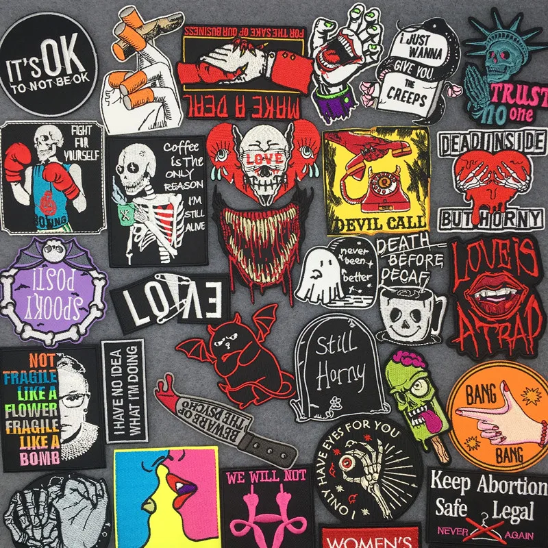 Parches Termoadhesivos De Ropa DIY Estampado De Calavera De Hierro Para De Motocicleta I.788704807