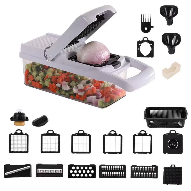 22 pcs in 1 Multifunctional Vegetable Chopper Handle Food Grate Cooking Tool Vegetable Slicer Dicer Cut Kitchen Items Gadgets vegetable slicer vegetable cutter