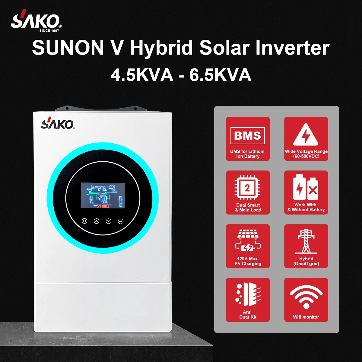 MPPT 4.5KW Pure Sine Wave Household Solar Photovoltaic Energy Storage Inverter 2