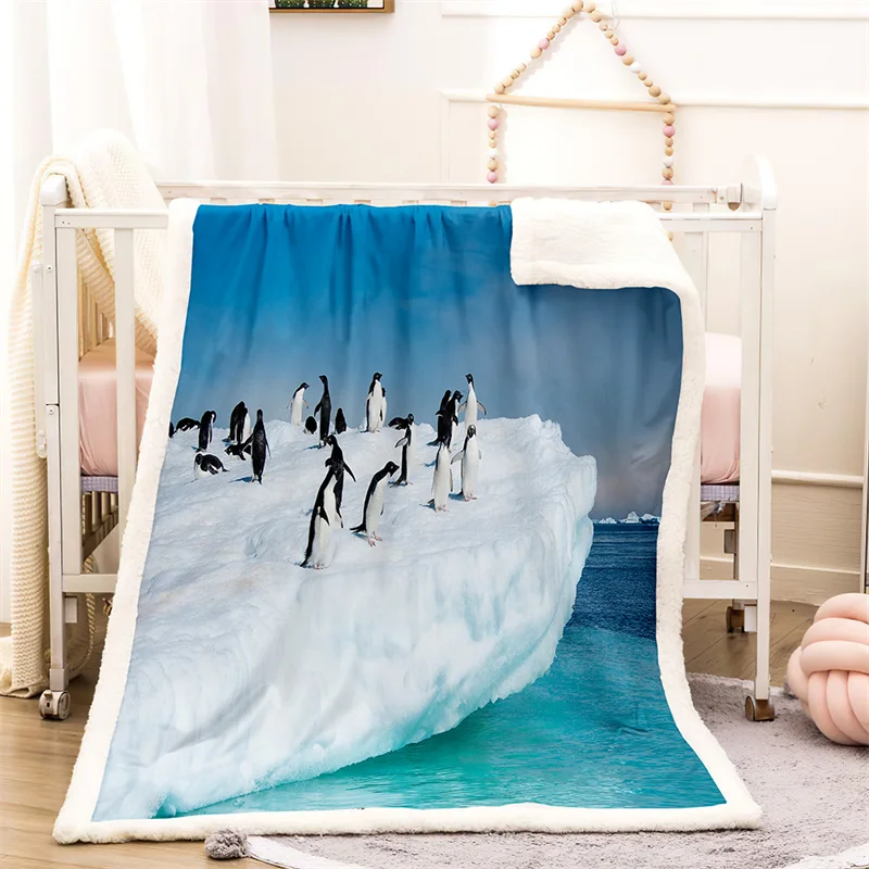 

Marine Animal Winter Home Blanket Thick Warm Winter Bed Blankets Office Nap Shawl Sofa Cover Fluffy Bedspread On The Bed