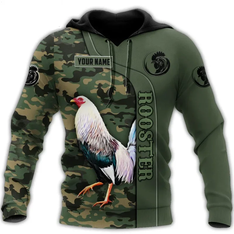 

Rooster Farm Camouflage Graphic Hoodie Men Tops 3D Camo Printed New in Hoodies Women Harajuku Fashion Hoody Hooded y2k Pullover