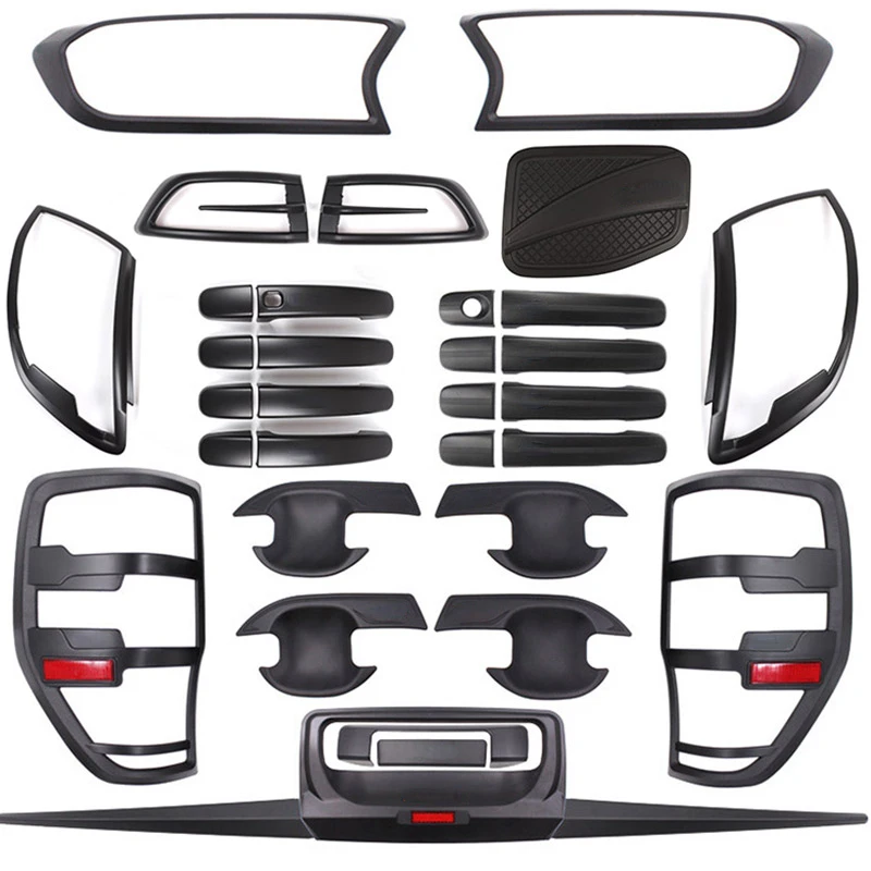 Auto Styling ABS Matte black Car body decorate Cover Moulding Sticker Car Accessories For Ford Ranger Wildtrak T6 T7 T8 2012-21