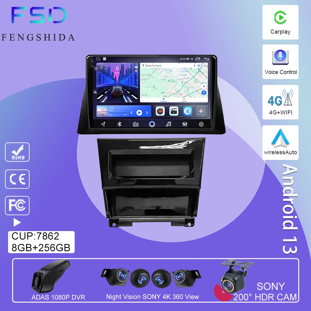 

Android 13 For Honda Accord 8 2008 2009 2010 Carplay Wireless Android Auto GPS Navigation Touch Screen Wifi