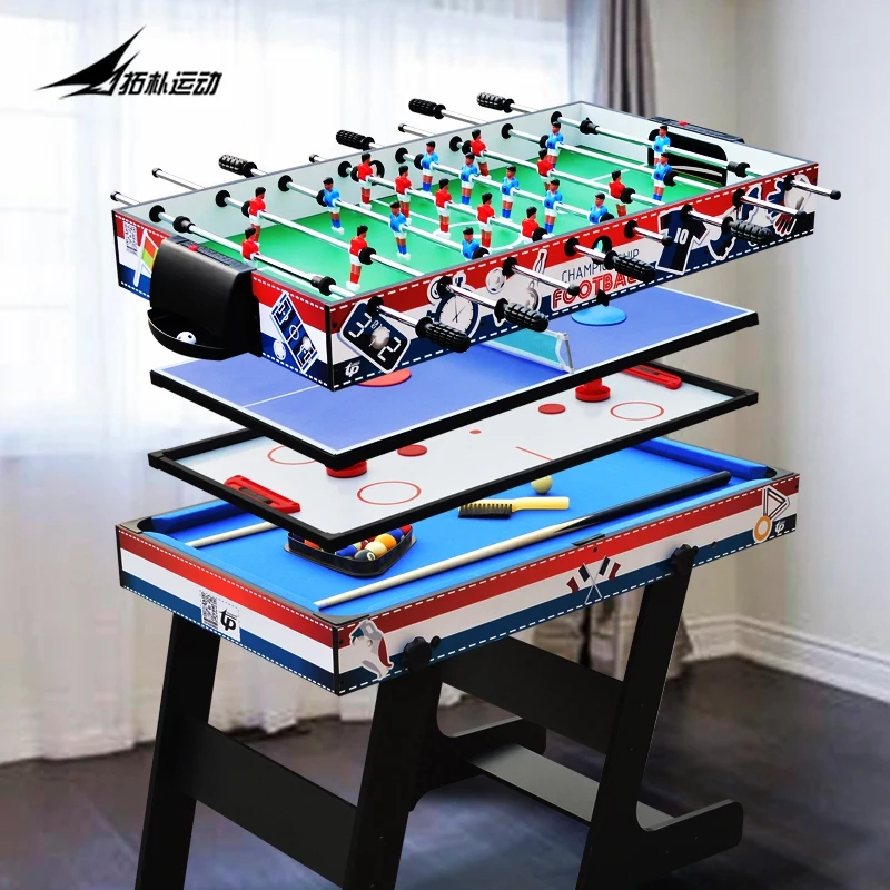 Multi functional children's billiards table, 5-in-1 folding football machine, interactive parent-child game for two people