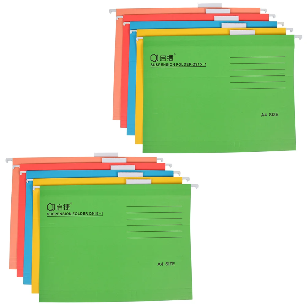 Color Transparent Folder Wall File Organizer 10 Pcs Folder Filing Cabinet Folders Pocket Thicken File Hanging Coupon Container Office