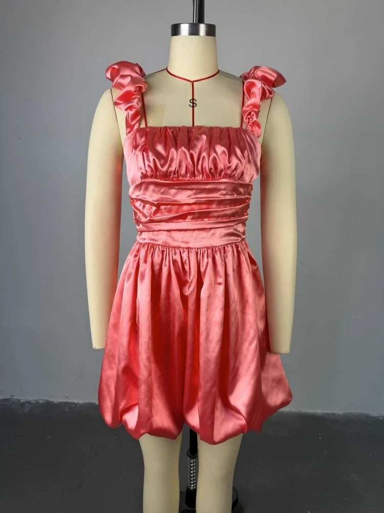 Wmstar Dresses for Women Wholesale Summer New Stylish Halter Strapless High Waist Flower Bud Sleeveless Mini Sweet Dress 2025