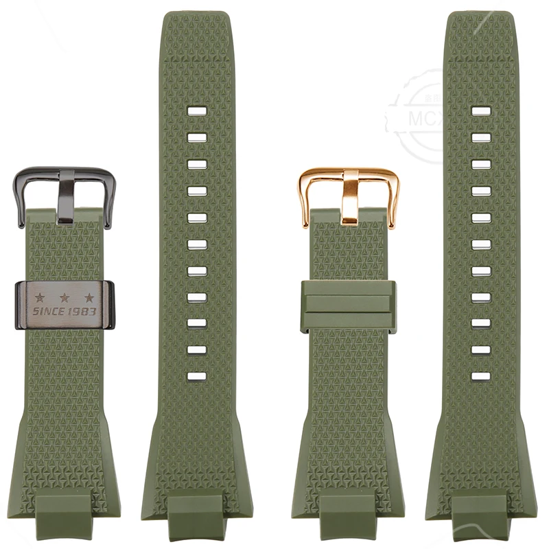 Durable Rubber Replacement Strap for Men's Sports Watches – Waterproof Resin Bracelet