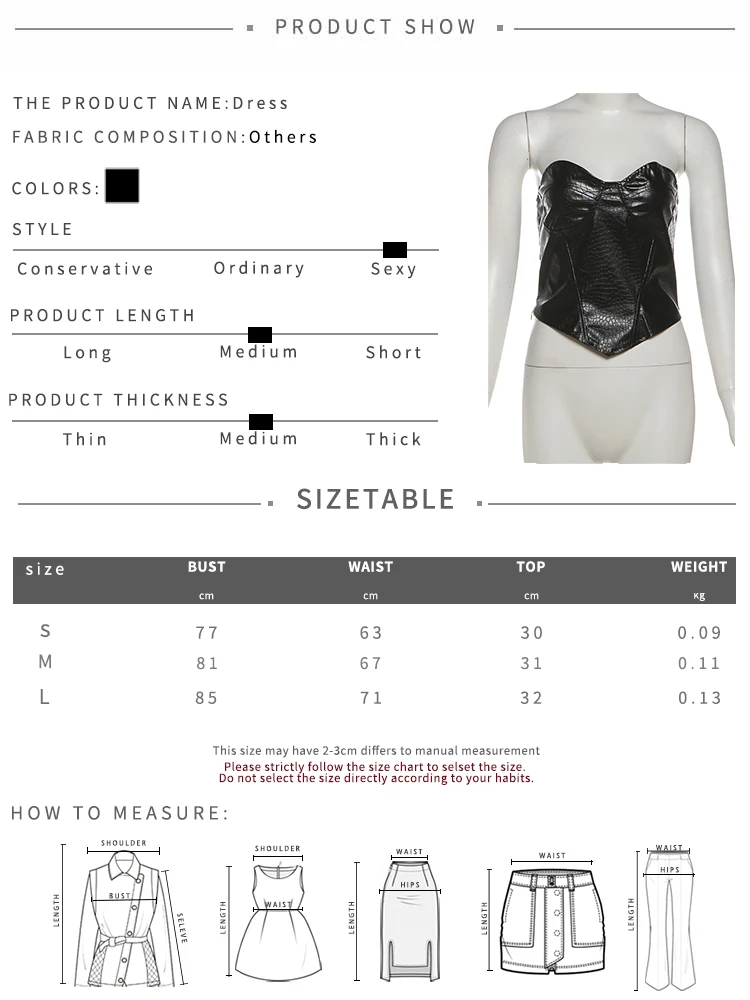Kliou PU-Leder-Tanktops für Damen, sexy Brustwickel, schulterfrei, rückenfrei, Form, Taille, schlanker, heiße Mädchen, Street-Fashion-Weste – Detail 1