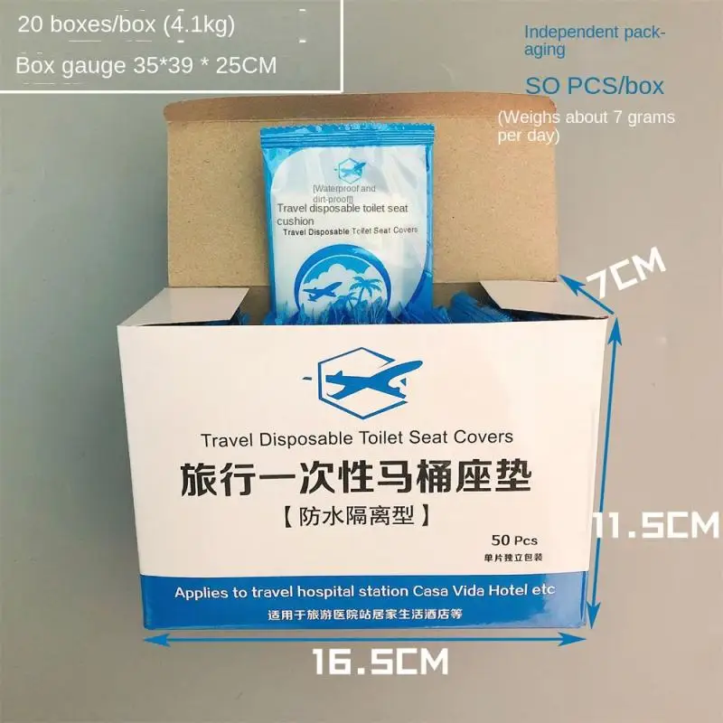 Disposable Toilet Seat Cover Mat Plastic Waterproof Toilet Cover Cushion Paper Bathroom Accessories