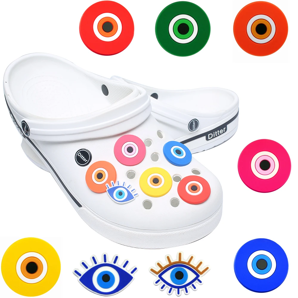 

Single Sale 1pcs Eyes Series PVC Shoe Charms Shoe accessories decoration Shoe Buckles Accessories Fit Bands Bracelets Croc JIBZ