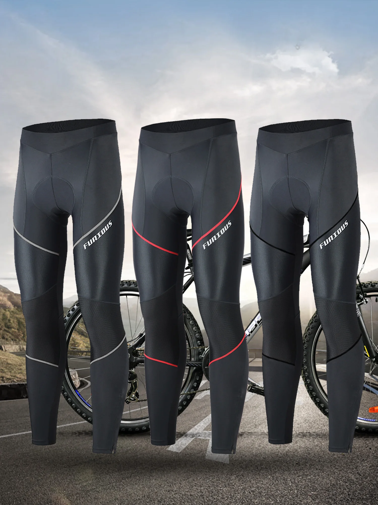 Men's High Elasticity Breathable Cycling Pants Lightweight Moisture Wicking Mountain Bike Sports Tight Fit Trousers