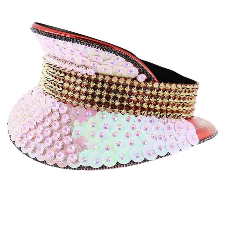 

Розовая кепка капитана для свадьбы, маскарадная бальная шляпа, карнавальная шляпа для вечеринки, женская шляпа с плоским для для