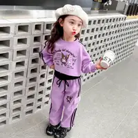 Sanrio My Melody Kuromi Sweatshirt Set Spring Autumn Cute Casual Relaxed Girls Long Sleeved Suit Kawaii Children Clothing Gifts 1