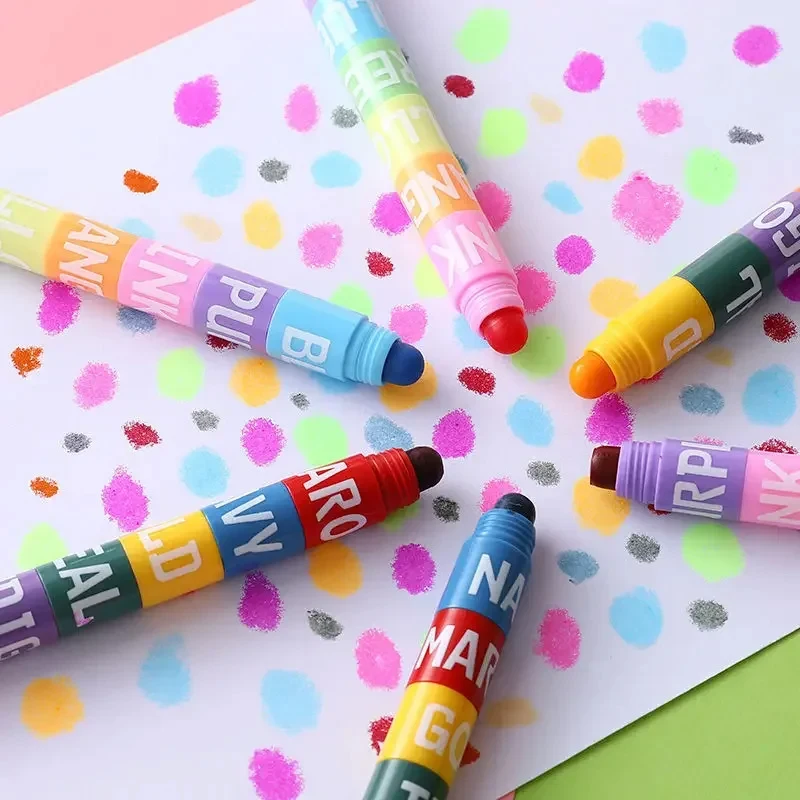 Gel Highlighter Markers 6/12pcs/set Colors Rainbow Mini Splicing Pastel Office School Stationery Painting Mark Art Supplies