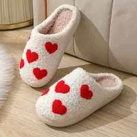2024 Autumn Winter Family Fashion Slippers Women Home Warm Cartoon Flat Sandals Men Cute Non-slip Slides Couples Christmas Shoes 1
