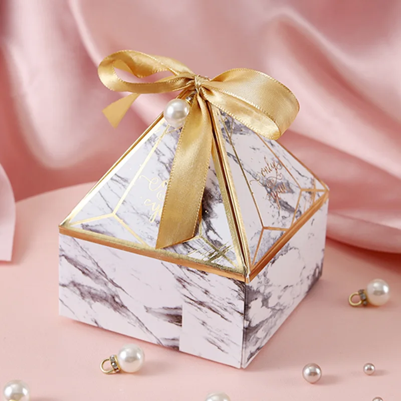 5Psc Gift Box Small Candy Boxes Paper Baby Shower Wedding Birthday  Christmas Favor Packing Ribbon Present Boxes Packaging Marble - AliExpress