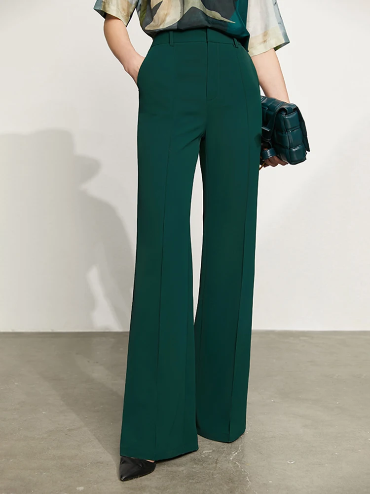 AMII Minimalism Pants For Women 2024 Spring New Wide Leg Pants High Waist Office Loose Blazer Chiffon Casual Trousers 12342271 4