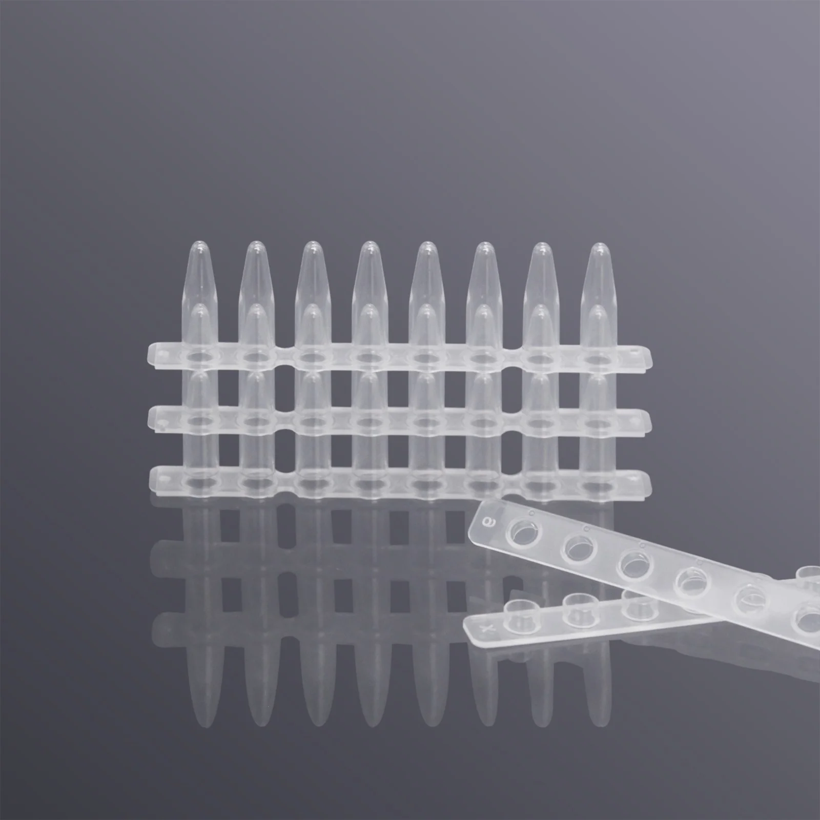 0.2ml Pcr 8 Strips Tube Lab Fluorescence Quantitative PCR Tube Strip PP Centrifuge With Cover 125pcs Medical Supplies