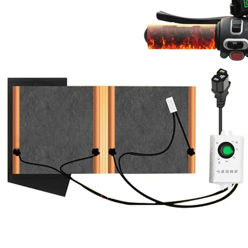 

Heated Motorcycle Grip Pad Motorcycle Hand Grip Heating Handle Kit Handlebar Heater Warmer Pads Motorcycle Hand Grip Universal