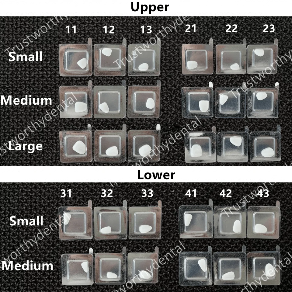 Impiallacciatura di porcellana composita dentale Sbiancamento dei denti anteriori Impiallacciature superiori inferiori Materiali per il restauro di odontoiatria bianco brillante - immagine 2