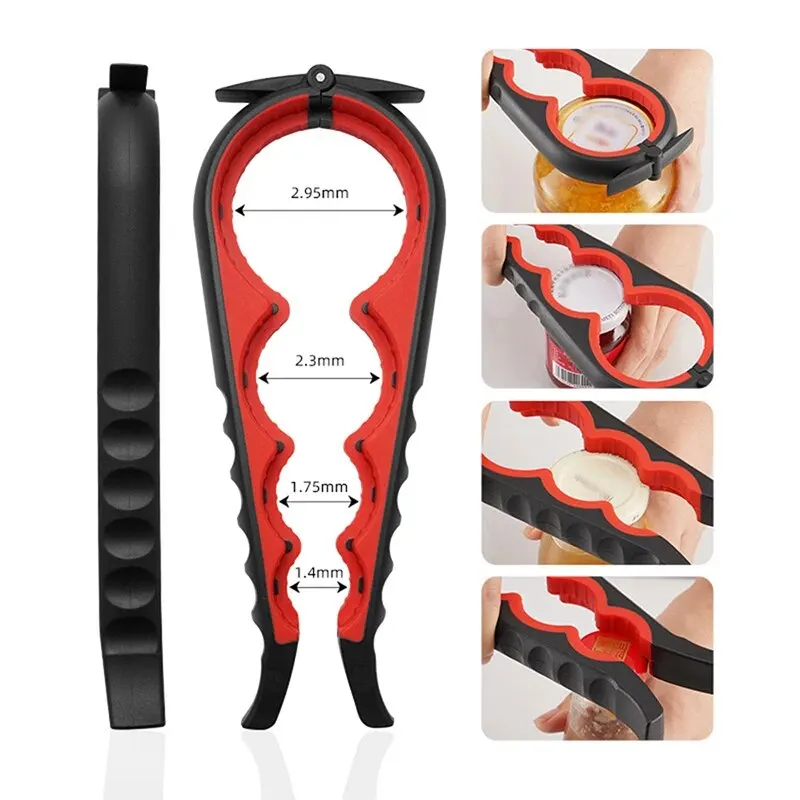 Can Opener Multi Functional Four In One Beverage Bottle Opener Cap Twister Four Position Can Anti Slip Cap Twister