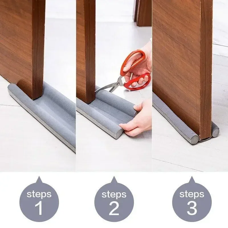 Door Seal Strip Windproof Seal Strip Draught Excluder Stopper Door Bottom Guard Double Protector Doorstop Dust-proof Blocker Sealer Soundproof