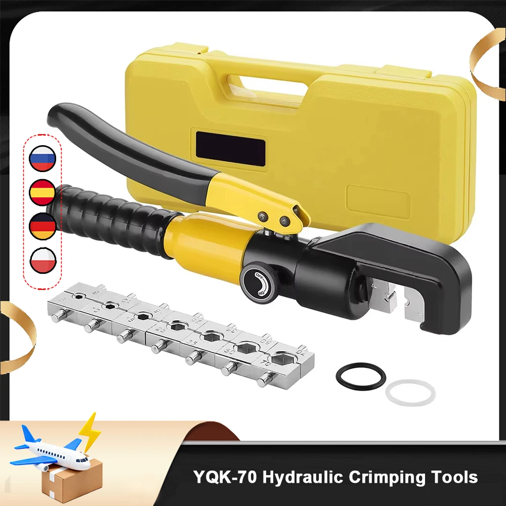 YQK-70 Hydraulische Crimpwerkzeuge DIY Kabelverdrahtung Crimpzange, kabellose hydraulische Presse elektrische Anschlusskabeldrahtwerkzeug