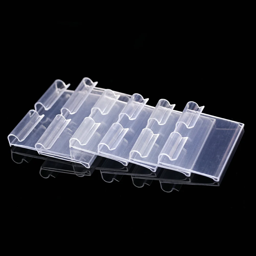 

10pcs Shelf Label Holders Clip On Label Holder Price Clips Retail Accessories for Basket Pantry Organization Box 42x10CM