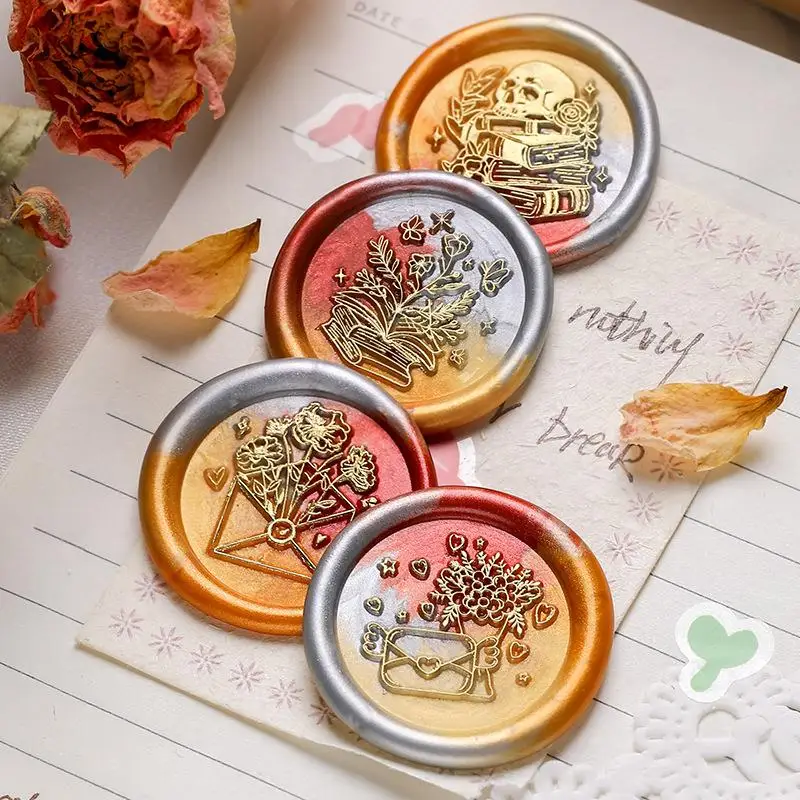 꽃 왁스 도장 벚꽃 튤립 릴리프 씰 왁스 도장 교체 장식, 인사 카드 초대장 편지, 특별 도장 DIY