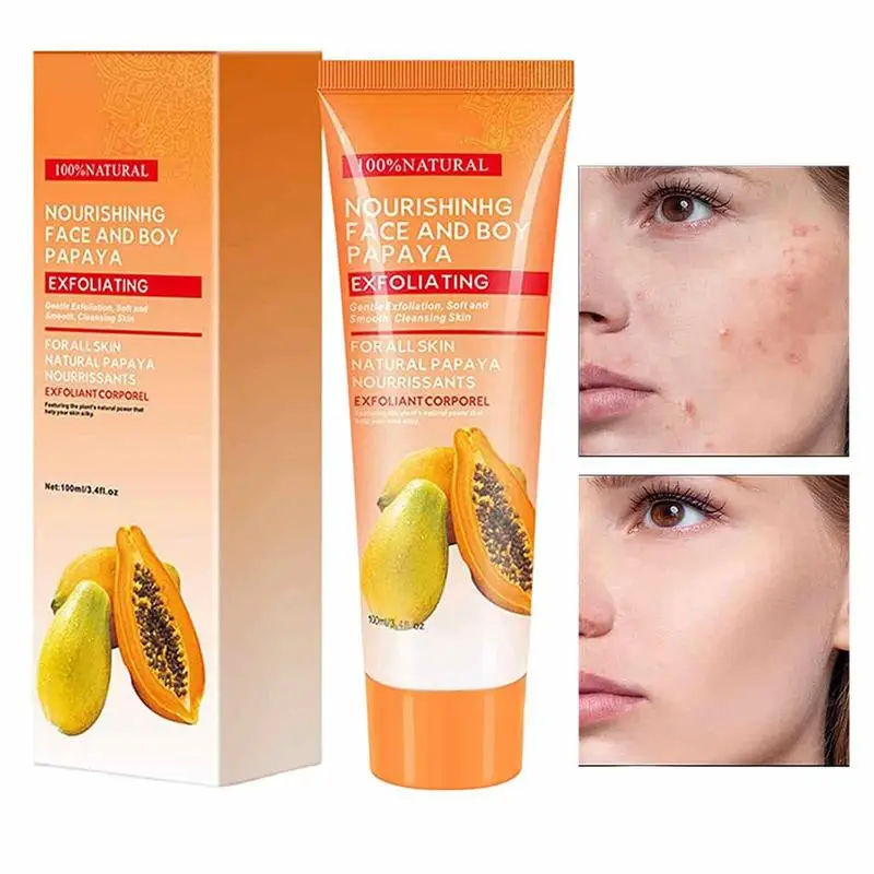 

100ML Papaya Skin Whitening Cream Papaya Deep Peeling Face Scrub Brightening Peeling Scrub With Papaya Extract For Face and Body