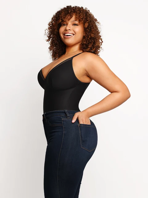 Women V Neck Seamless Bodysuit Shapewear