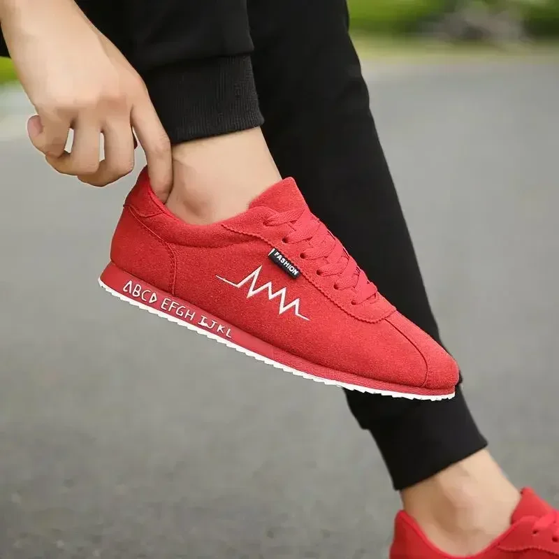 2024 Fashion Red Summer Low Men's Sneakers Canvas Shoes Comfortable Flat Vulcanized Shoes for Men Breathable Gym Mens Trainers 6