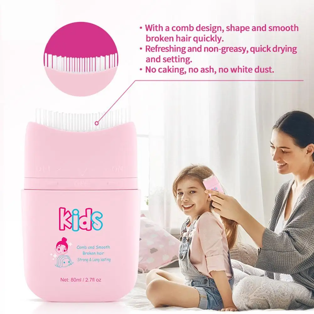 Broken Hair Finishing Cream Hair Smoothing Liquid Cream Rapid Fixed Hair Gel Not Greasy Hair Dryness Styling 80ML For Child Y1I2