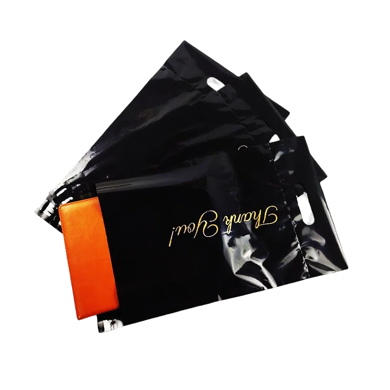 10PCS 32x41cm Poly Mailers Shipping Bags Thank You Notes Black/Pink Heart Hand-Held Heavy Duty Self Seal Mailing Envelopes