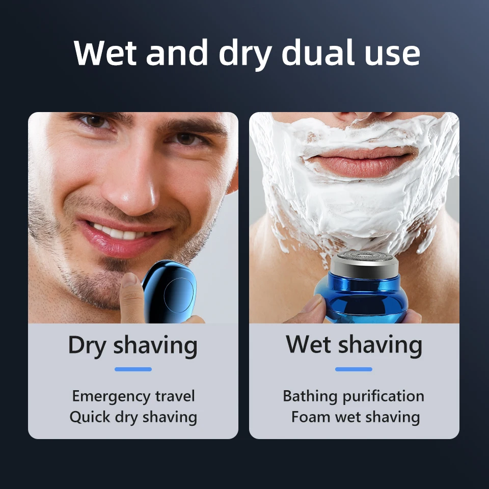 Electric shaver Portable Electric Shaver Pocket Electric Razor For Men Mini Beard Shaver LCD Power Display Type-C Rechargeable Wet Dry Use Razor
