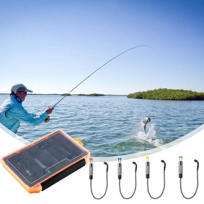 Fishing Alarms For Fishing Rods No Light 4X Compact Stringer Lightweight Pond Creatures Catching Tensioner With Two