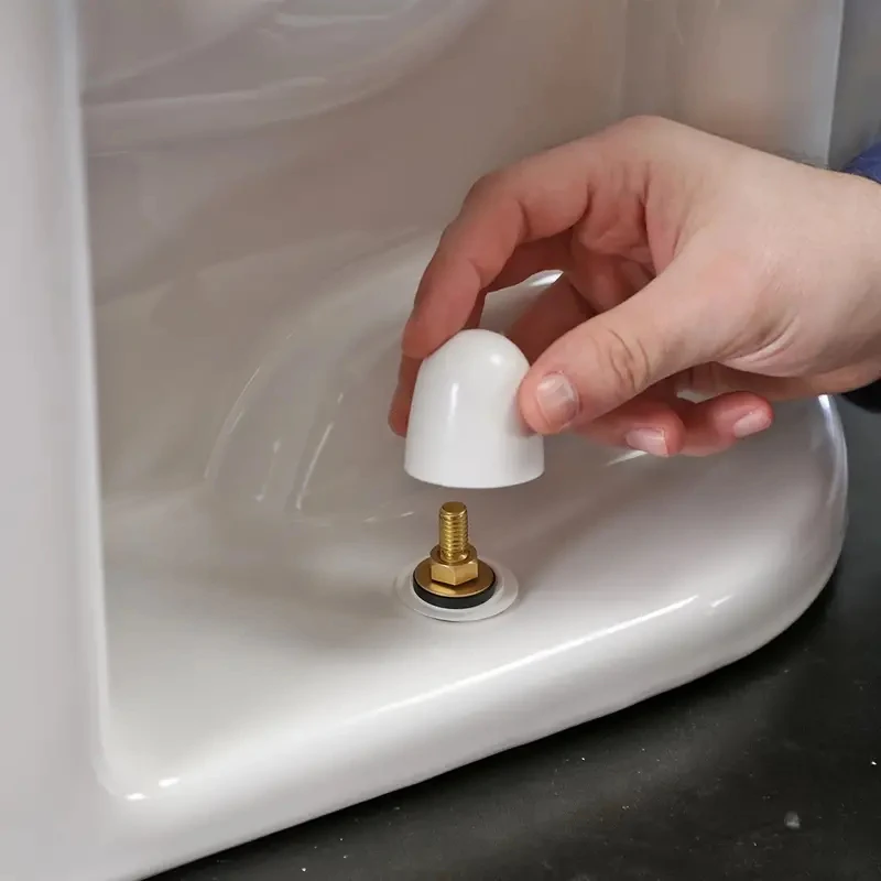 3pcs Universal Toilet Bolt Caps Round Plastic Push-On Toilet Bowl Bolt Caps Covers With Extra Washers For Easy Installation