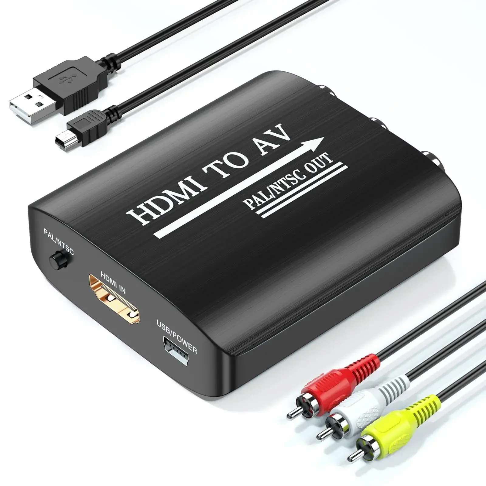 Adaptateur HDMI Vers RCA/AV - Convertisseur Vidéo Audio Pour TV Ancienne, Lecteur DVD, Box TV (PAL/NTSC)