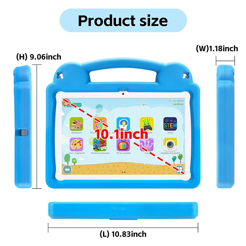 ANRY 2025 Kids Tablet Android 15 10.1 Inch A523 2.0GHZ 4GB RAM 64GB ROM Octa-Core 5000Mah Dual Camera Tablets Children's Gifts 6