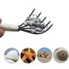Sturdy Compact Claw Rake with Mesh Net 5-Tine Clamming Claws Long Handled for Shell Clam Digger 15 Inch Hand Rake 2