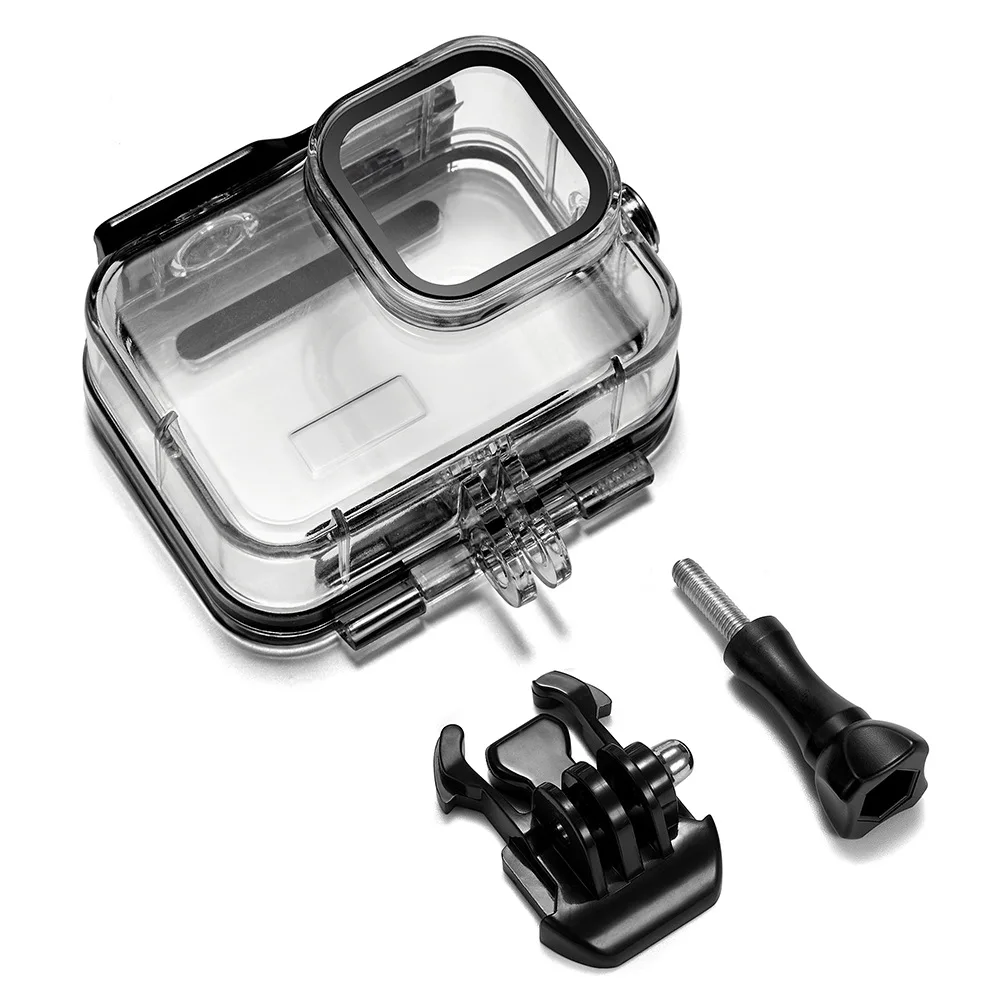 Waterproof Action Camera Case with Anti-Fog Inserts, Tempered Glass Screen Protector, and Floating Hand Grip