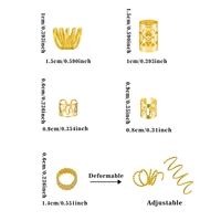110 Pcs Gold Hair Jewelry for Braids and Dreadlocks - Metal Rings, Cuffs, Clips Accessory Decorations - Golden Yellow 6