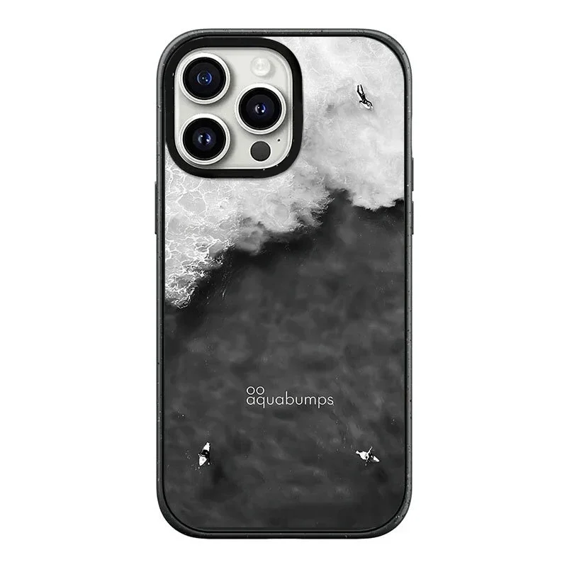 

Marble Ocean Black Frosted iPhone 13 15 14 Pro Max Protective Case, Fits iPhone 15 Pro Max