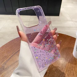 Glitter Star Sequin Clear Thin Case - Soft Protective Cover for Redmi Note14 5G (Purple)