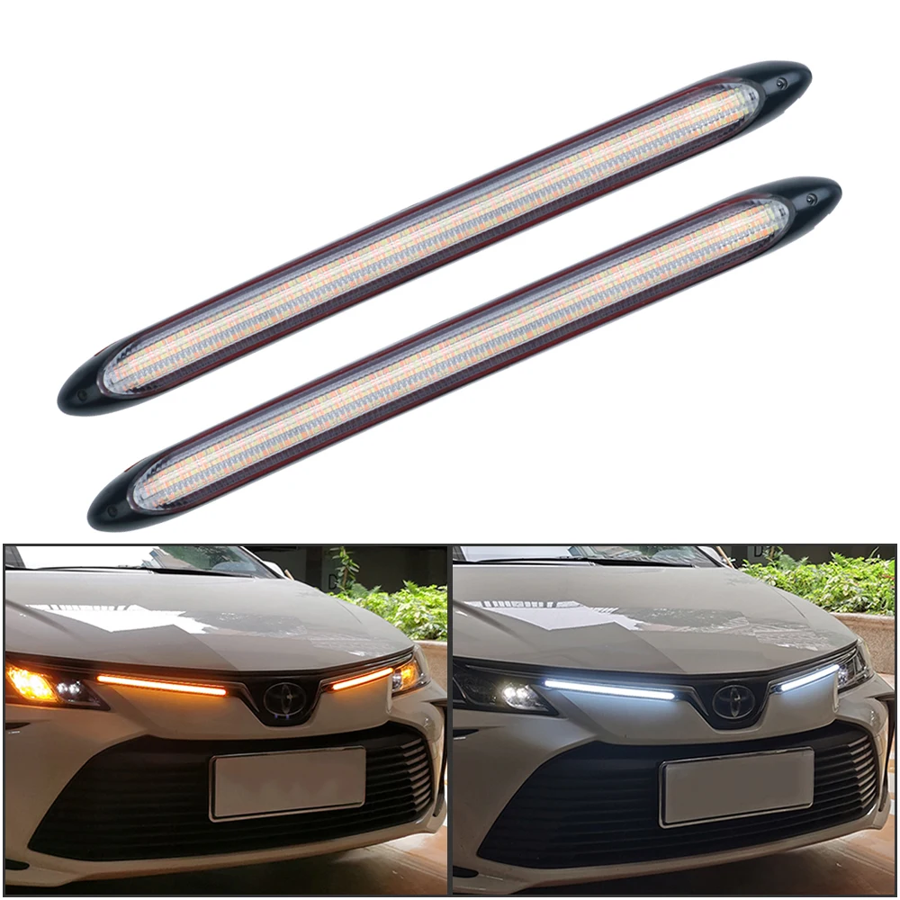 2pcs Led Car Drl Daytime Running Lights Waterproof Auto Headlight