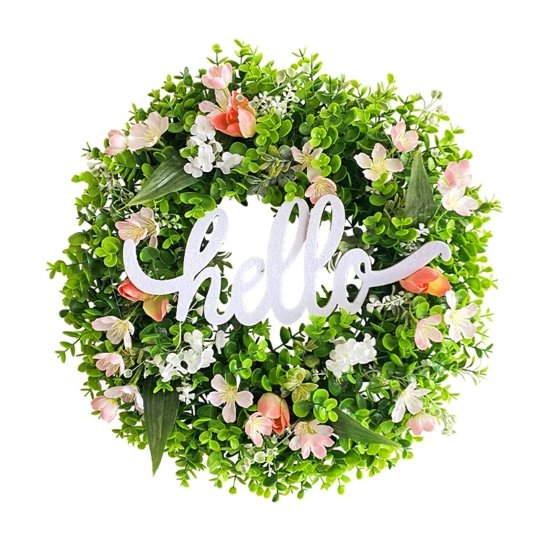 

GreenEucalyptus Wreath Artificial EucalyptusLeaves Wreath with Letter Garlands Spring GreenWreath for Front Door