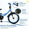 18 Inch Toddler Bike with Removable Training Wheels, Dual Brakes, Adjustable Seat & Handlebar, Suitable for Ages 3-8, Blue with