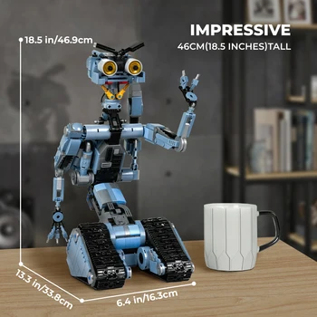 1176 Pieces Johnny 5 Robot Building Blocks Set with Remote Control - Rechargeable,Gift for Halloween & Chirstmas 1