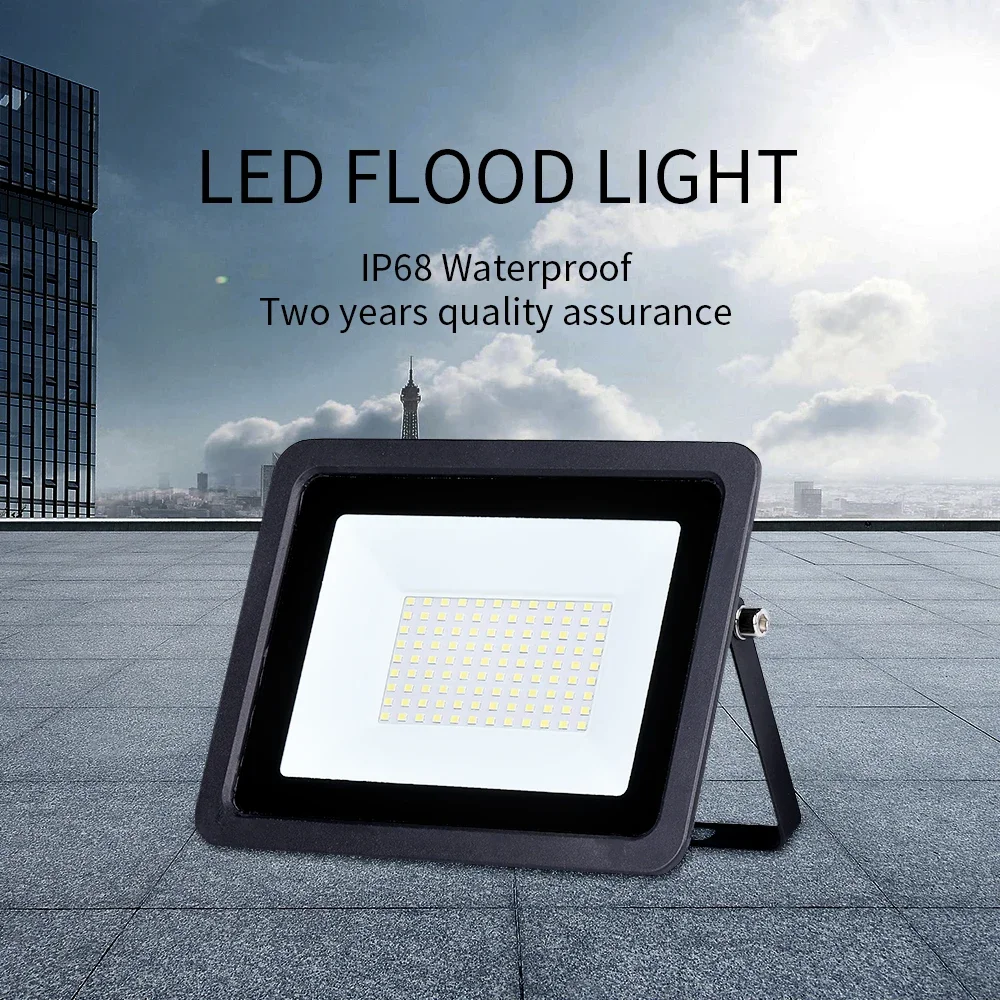 מנורת הצפה LED בהספק 10W 20W 30W 50W 100W 220V, עמידה במים IP68, מתאימה לשימוש בחוץ בגינה וברחוב, מקרן תאורה, מנורת קיר ומשקף LED